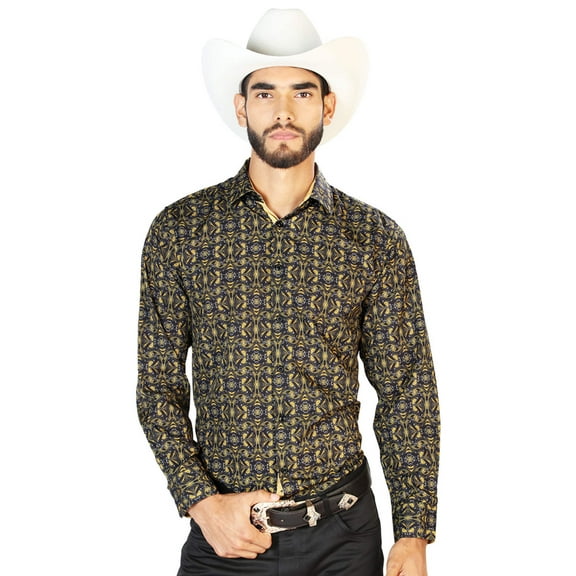 Black And Gold Long Sleeve Casual Long Sleeve Shirt 126273