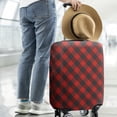 thumbnail image 2 of Red Black Checkerboard Checkered Pattern Luggage Cover Fashion Suitcase Cover Baggage Covers Fit 25-28 Inch Luggage (Go Travel), 2 of 5