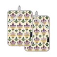 thumbnail image 7 of Yayeee Pot Holders Kitchen Heat Resistant with Pockets 7"x9.8" Cotton Oven Cooking Hot Pads, Beige Floral Pattern, 7 of 7