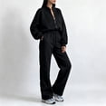 thumbnail image 4 of Gamivast 2 Piece Activewear Sets for Women Cropped Zip up Jacket High Waisted Pants Set Tracksuit Fall Winter Athletic Lounge Outfits Activewear, 4 of 6