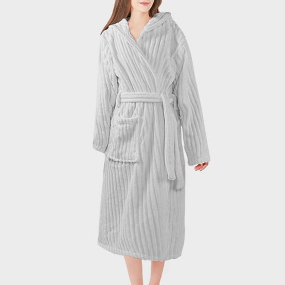 Aloohaidyvio Womens Robes Warm Plush Winter Robe, Long Fleece Bath Robes Female Bathrobes for Women