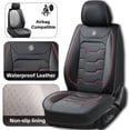 thumbnail image 3 of for TOYOTA CAMRY 2015 Car Seat Cover, Red Lines Car Seat Covers, Waterproof Faux Leather Full Set of 5 Seats Easy to Clean and Install Beautify Interior, Pet Car Seat Covers, 3 of 9