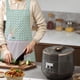 thumbnail image 4 of Flower Print Polyester Apron Waterproof Oil Resistants Kitchen Apron For Cooking Baking Cleaning Adjustable Neck Strap, 4 of 6