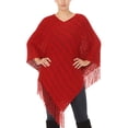 thumbnail image 1 of White Mark Poncho en Tricot à Franges pour Femme, Taille Unique, 1 of 5