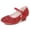 Red, variant on Girls Dress Shoes Princess High Heels Sequin Performance Pageant Party Wedding Flower Girl Crystal Pumps Kids Formal Footwear Red Size 1 M