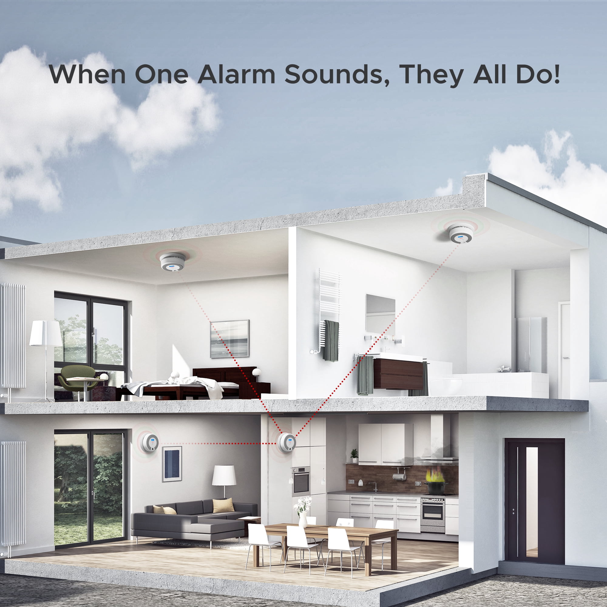 X-Sense Wireless Smoke Detector Carbon Monoxide Detector Combo 10