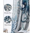 thumbnail image 3 of Ocean Octopus Blackout Curtains for Bedroom Living Room Darkening Curtains 54 Inch Long Summer Coastal Coral Flower Shells Short Curtain for Small Window Treatment Insulated Grommet Drapes 42"x54"x2, 3 of 9
