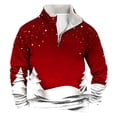 thumbnail image 1 of Sudadera sin capucha para hombre, informal, a la moda, con cuello alto, estampado, cremallera, jersey de manga larga, blusa de poliéster para hombre, 1 of 3