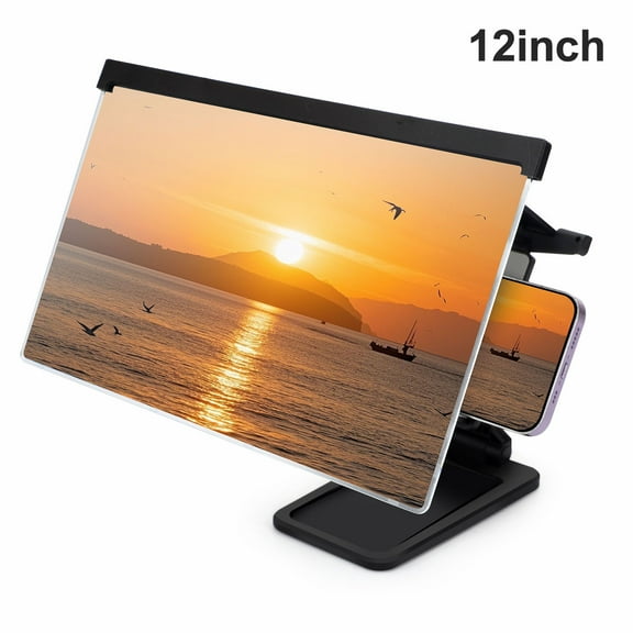 EEEkit 12" Screen Amplifier for Cell Phone, 3D HD Foldable Phone Holder, Mobile Screen Magnifier Enlarger Projector