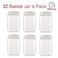 CLEARVIEW 1 Quart Plastic Jar 6 Pack Containers and Organization