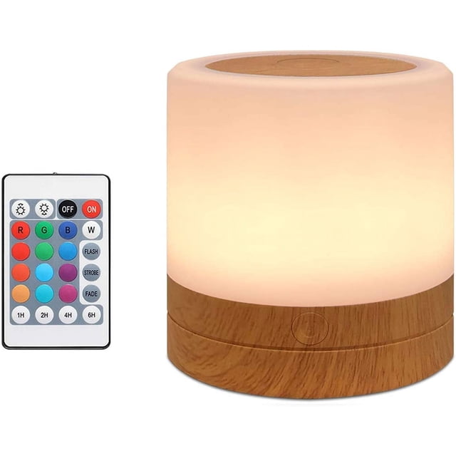 Mini luz de noche LED, lámpara de noche de color, luz de noche táctil, lámpara de mesa recargable con luz para dormitorio, habitación de bebé y sala de estar (blanco cálido)
