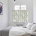 thumbnail image 3 of Sage Green Geometric Kitchen Curtains Window Panels, Moroccan Chic Abstract Plaid Art Insulated Window Treatment Curtain, Grommet Curtains for Bedroom/Living Room/Bathroom, 2 Piece 52"Wx63"L, 3 of 8