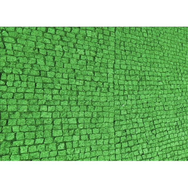 Ahgly Company Tapis Rectangulaire Lavable en Machine Intérieur Vert Transitionnel, 5 Pieds x 7 Pieds