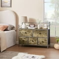 thumbnail image 2 of VECELO 5 Drawers Dresser Metal Frame and Wooden Top Floor Storage Cabinets for Living Room, Bedroom, Office, Gray, 2 of 7