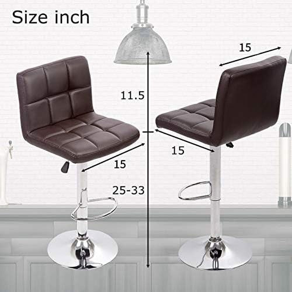 YRLLENSDAN Adjustable Bar Stools Set of 2, Kitchen Bar Stools Swivel Bar Stools with Back Bar Stools for Kitchen Counter, Brown