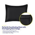thumbnail image 4 of 6 piece Quilted Solid Stripe Comforter, Sheet Set and Mattress Protector Bedding Bundle- Black, 4 of 4