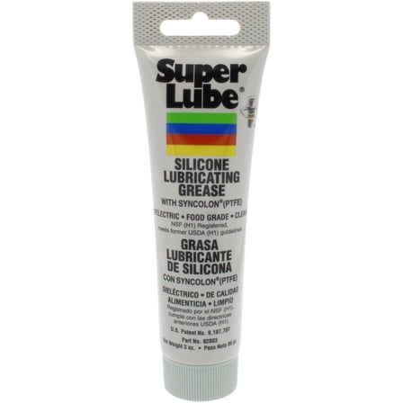 Super Lube 92003 Silicone Lubricating Grease with PTFE, 3 oz Tube, Translucent White