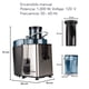 thumbnail image 5 of Extractor de Jugos Máquina de Jugo Exprimidor Centrífugo para Frutas y Verduras con 2 Modos de Velocidad Jugo, 5 of 5