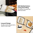 thumbnail image 4 of 5 Pcs Kitchen Set Heat Resistant Oven Mitts and Non-Slip Pot Holders with Adjustable Cooking Apron Gold 2025 and Ribbons, 4 of 6