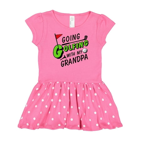 

Inktastic Going Golfing with My Grandpa- Kids Golf Gift Baby Girl Dress