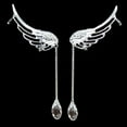 thumbnail image 2 of Taylonsss Elegant Angel Wing Crystal Earrings Drop Dangle Ear Cuff Clip, 2 of 4