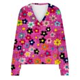 thumbnail image 5 of Tbopshirt Cardigan Sweaters for Women,Womens Fleece Jackets Coats,Fall Fashion Printed V-neck Cardigan Plush Casual Jacket Long Sleeved Tops/shirt,Cardigans for Women Plus Sizes, 5 of 5