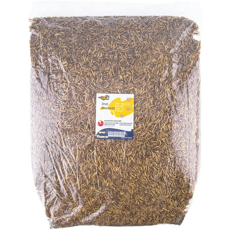 SKYSONIC 5LB & 10LB Non-GMO Dried Mealworms for Chicken Feed, High Protein Mealworm Treats, Best for Wild Birds, Ducks, Hens, Fish, Reptiles & Amphibian.