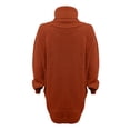 thumbnail image 3 of Cozy Oversized Turtleneck Sweater Dress for Women Soft Knit Long Sleeve Pullover in Rich Burgundy Red, 3 of 4