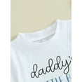 thumbnail image 6 of FEORJGP Toddler Boy Summer Shorts 2Pcs Outfit 0-3Y Infant Baby Letter Print T-Shirt Short Sleeve Shirt Crew Neck Tops with Solid Color Shorts Set Newborn Loose Casual Daily Clothes, 6 of 9