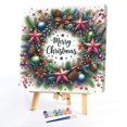 thumbnail image 2 of Kit Pintura Por Números Sobre Lienzo Arte Al Óleo Artesanal Imagen Corona Navidad Del 50x50cm, 2 of 8