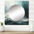 thumbnail image 1 of Designart "Simplistic Ebony and Azure Wave Design IV" coastal Square Mirror Wall Decor Coastal - Large Blue Square Bathroom Mirror - Square Printed Wall Mirror Art, 1 of 5