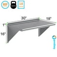thumbnail image 3 of AmGood 18 in. x 30 in. Stainless Steel Wall Shelf | NSF Certified | Appliance & Equipment Metal Shelving | Kitchen, Restaurant, Garage, Laundry, Utility Room, 3 of 7
