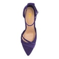thumbnail image 4 of FSJ Women Fashion Strappy Pointed Closed Toe Ankle Buckle Strap D'Orsay Stiletto High Heels Sandals Pumps Party Wedding Shoes Size 12 Purple, 4 of 5