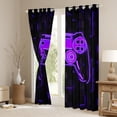 thumbnail image 3 of Erosebridal Gaming Curtains for Living Room Teen, Futuristic Cubes 30%-50% Blackout Curtains Set of 2 (42x90), Purple, 3 of 6