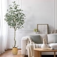 thumbnail image 5 of Eucalyptus Plant Artificial 6ft，Faux Eucalyptus Plant in Straw Pot with Silver Dollar Leaves, Home Office Decor Indoor, 1 Pack, 5 of 6