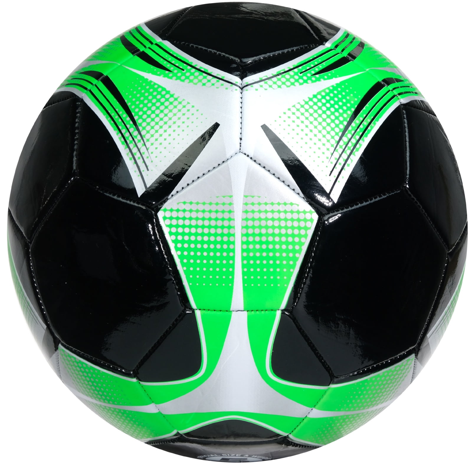 Xcello Sports Soccer Ball (Black/Green/Silver, White/Green/Silver) w/Pump (Size 4, Pack of 2)