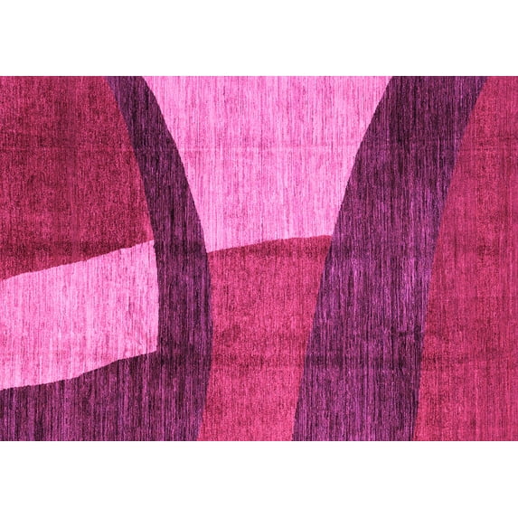 Ahgly Company Indoor Rectangle Abstract Pink Modern Area Rugs, 8' x 10'