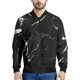 thumbnail image 3 of Chaquetas gráficas con grietas de mármol negro, chaqueta bomber con estampado 3D de manga larga a la moda para hombre, abrigo informal holgado para primavera y otoño, 3 of 5
