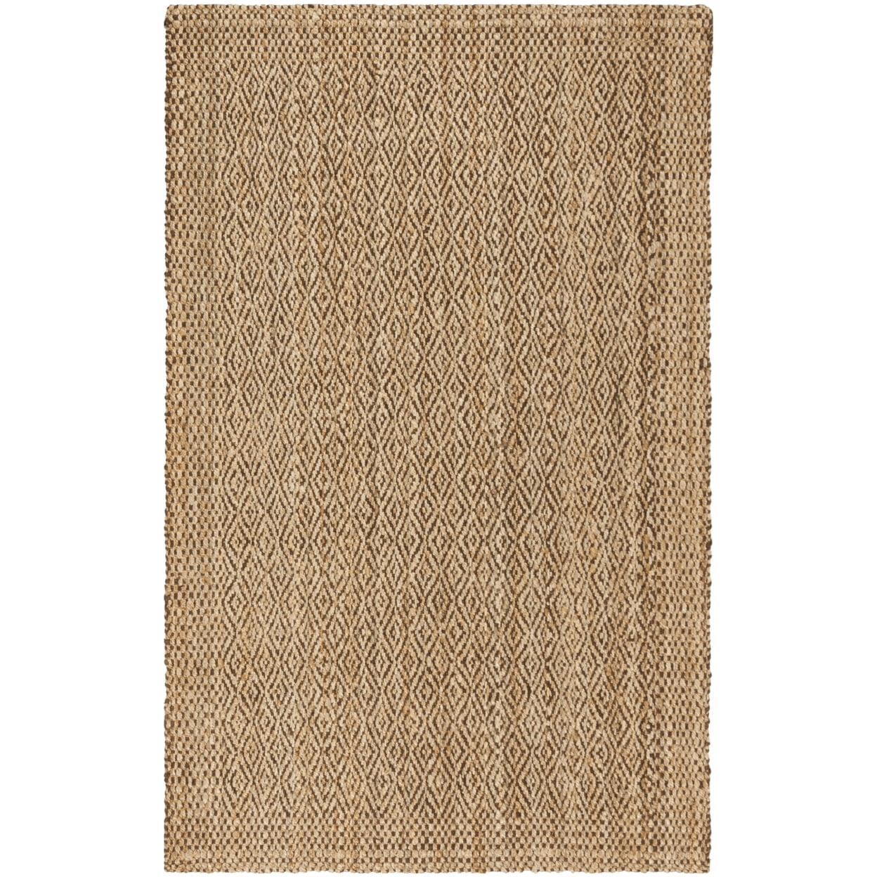 SAFAVIEH Natural Fiber Doreen Geometric Jute Area Rug, Natural/Brown, 4' x 6'