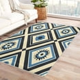thumbnail image 2 of Modern Abstract Area Rug 6x9, Blue Beige Geometric Rugs for Living Room, Geometric Floral Carpet, Soft Non Slip Machine Washable Fluffy Easy Clean, for Bedroom Dining Room Floor Home Decor Rug, 2 of 7