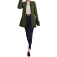 thumbnail image 4 of STARVNC Women Stand Collar Open Front Long Sleeve Mid Length Coat, 4 of 6