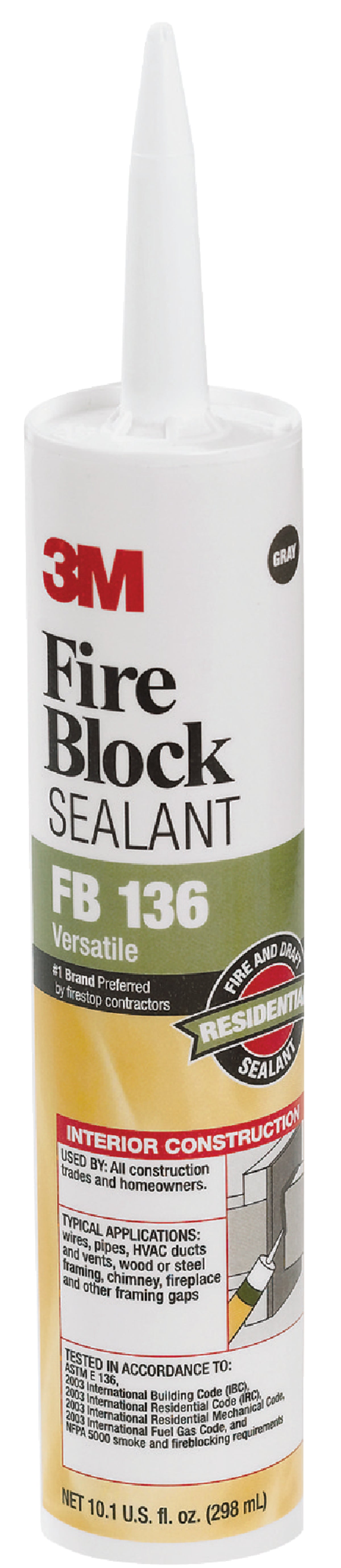 3M 3M Heat Resistant Fire Block Sealant 10.1 Oz., Gray