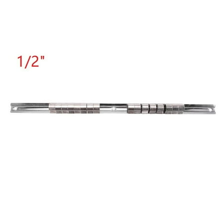 

Gerich Socket Rack Holder 1/4 3/8 1/2 inch with 16 Clips on Rail Tool Organizer Storage