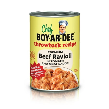 Chef Boyardee Throwback Recipe Premium Beef Ravioli in Tomato and Meat Sauce, 15