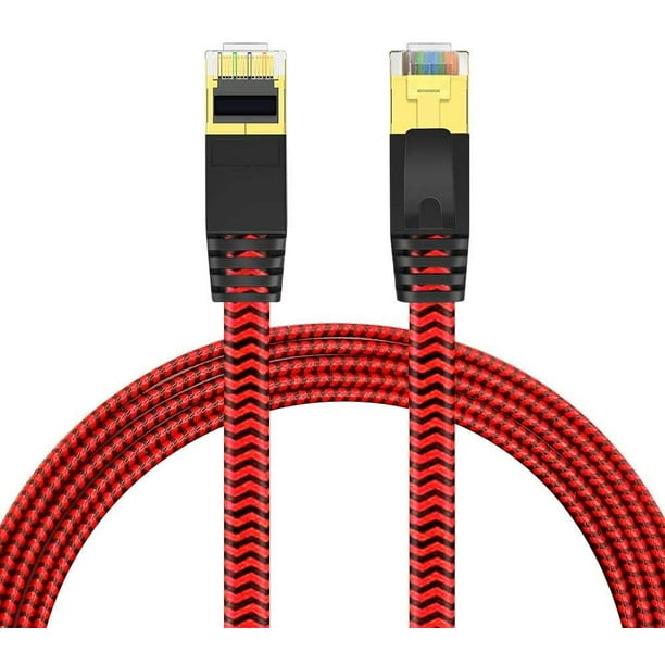 2X Câble Ethernet 3m Cat 7, Cable Patch LAN Noir, Haut Debit