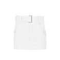 thumbnail image 2 of Gupgi Women Belted Mini Skirt Mid Waist Solid Color Bodycon Short Skirt with Pockets, 2 of 9
