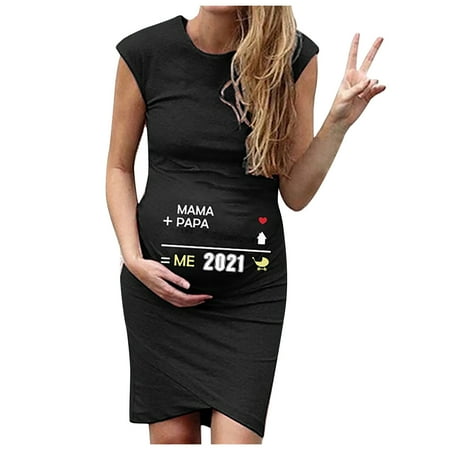 

FRSASU Women Plus Size Clearance Women Maternity Sleeveless Digital Print Tank Tops Pregnancy Dress