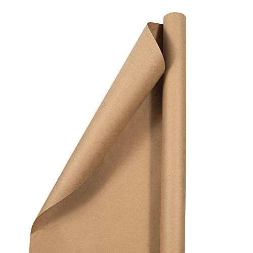 JAM PAPER Gift Wrap - Kraft Wrapping Paper - 37.5 Sq Ft - Brown Kraft Paper - Roll Sold Individually