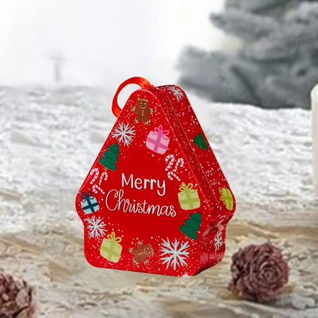 Tachiuwa Box Christmas Gift Box Decorative Ornament Present Packaging Chocolate Snacks Storage Biscuit Can Goodies Bag Red Gingerbread