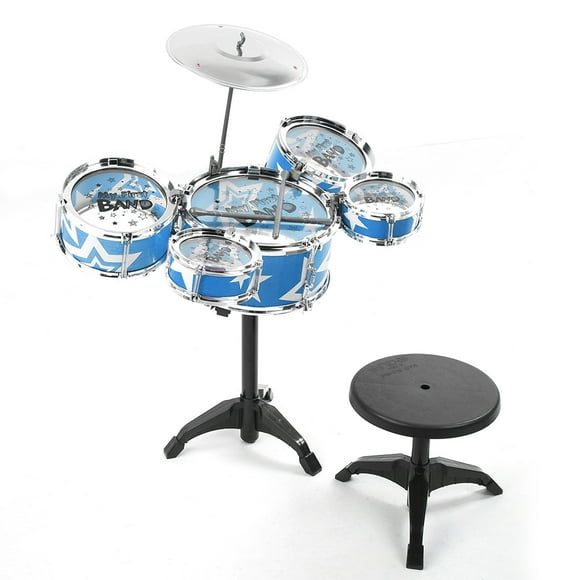 Drum Set Toy Musical Instrument Toy Kid Drum Set Toy Simulation Jazz Drum Set Musical Instrument Toy For Infant Kid Early Educational Beginner LearningBlue